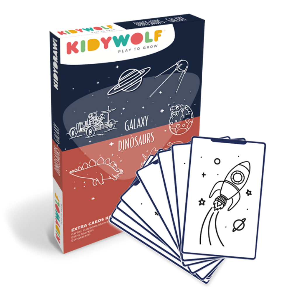 比利時KIDYWOLF 主題擴充描繪圖卡(浩瀚銀河&恐龍世界)2