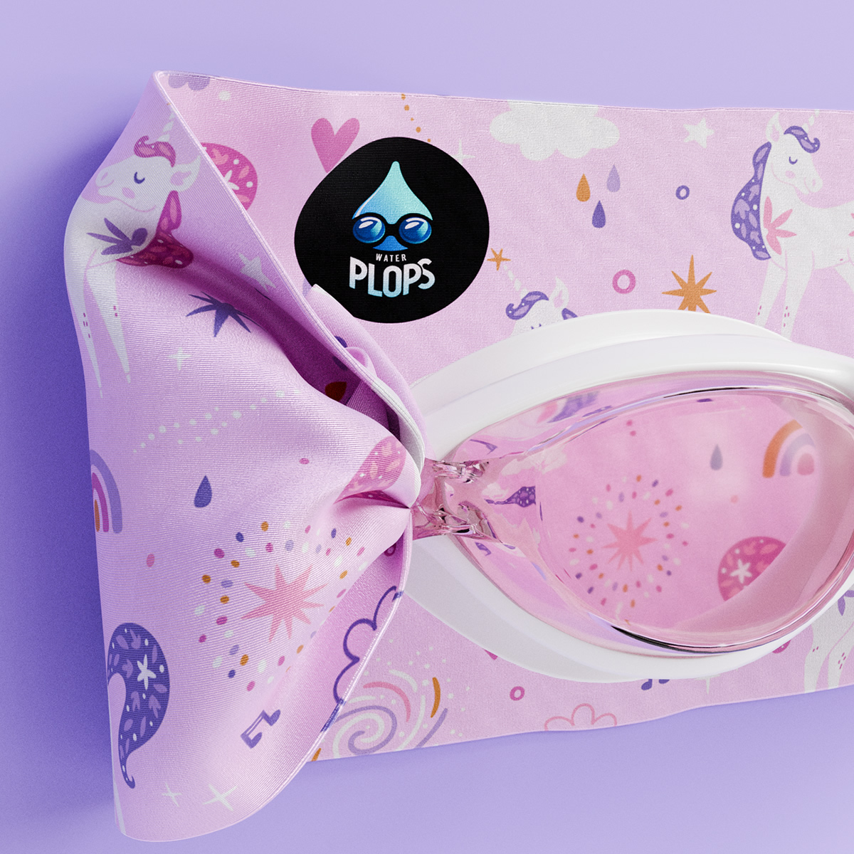 法國waterplops-兒童游泳泳鏡(魔法獨角獸/透明)2