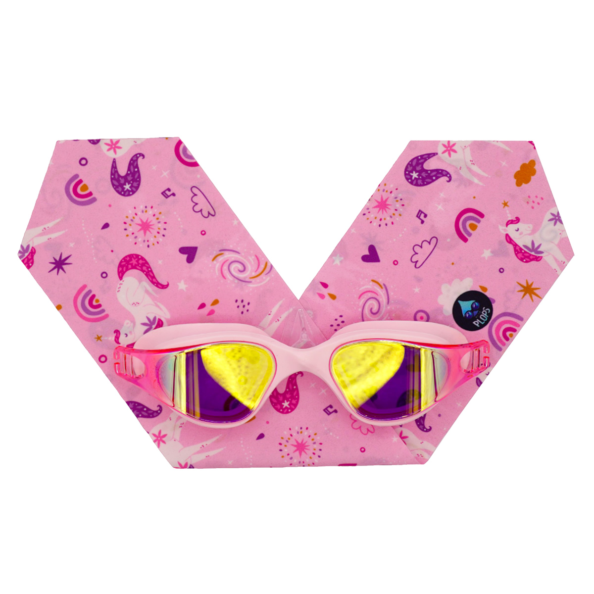 法國waterplops-成人游泳泳鏡(魔法獨角獸/粉紅)