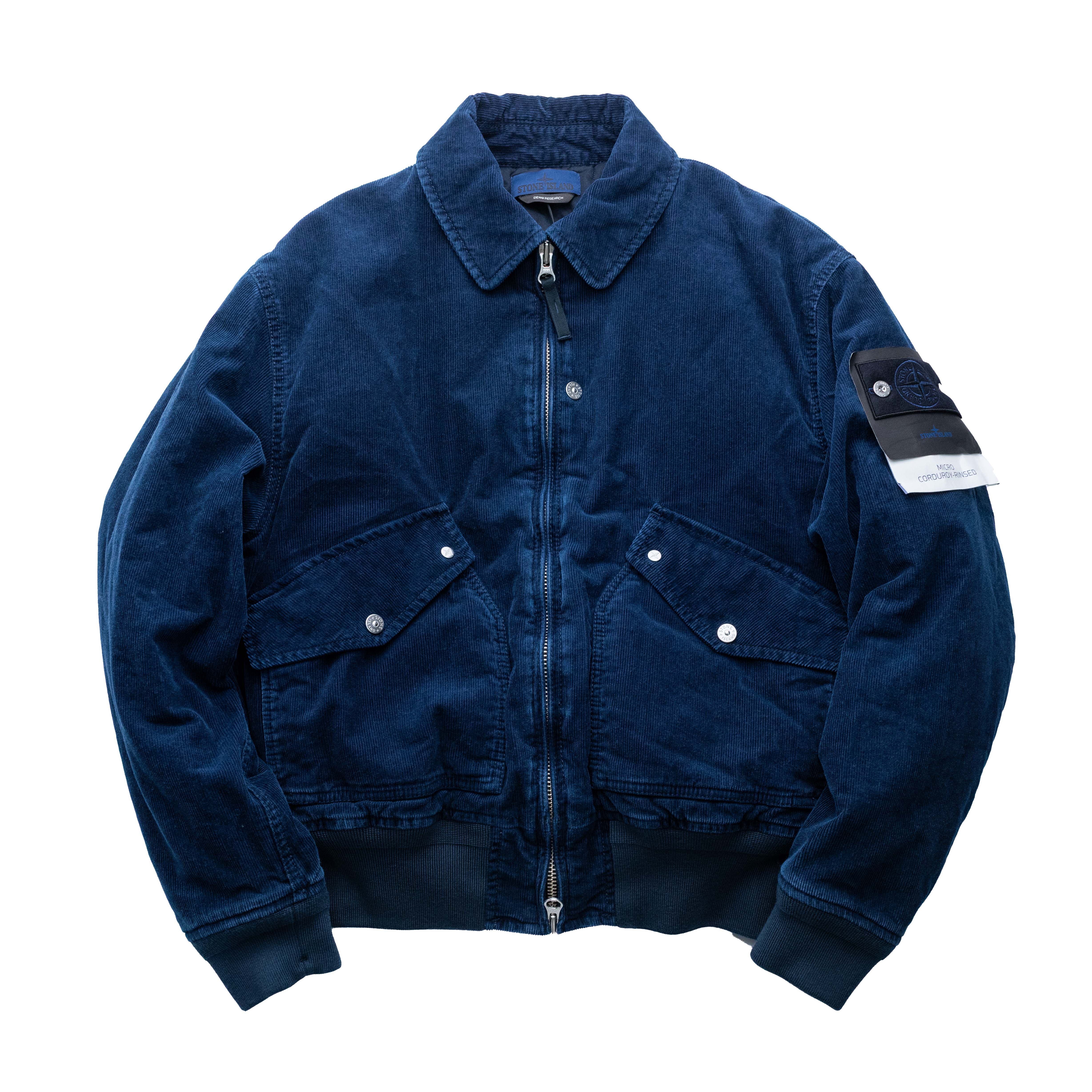 Stone Island 單寧系列 燈心絨羽絨寬短外套 藍