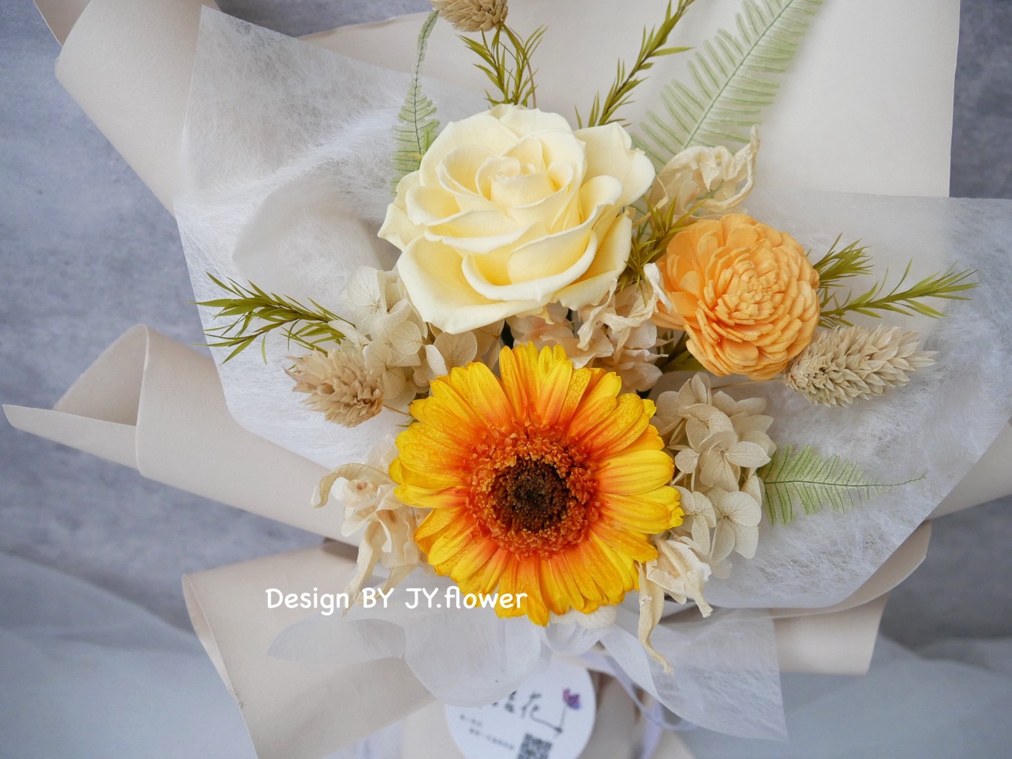 中小型永生玫瑰非洲菊花束【啟程】2