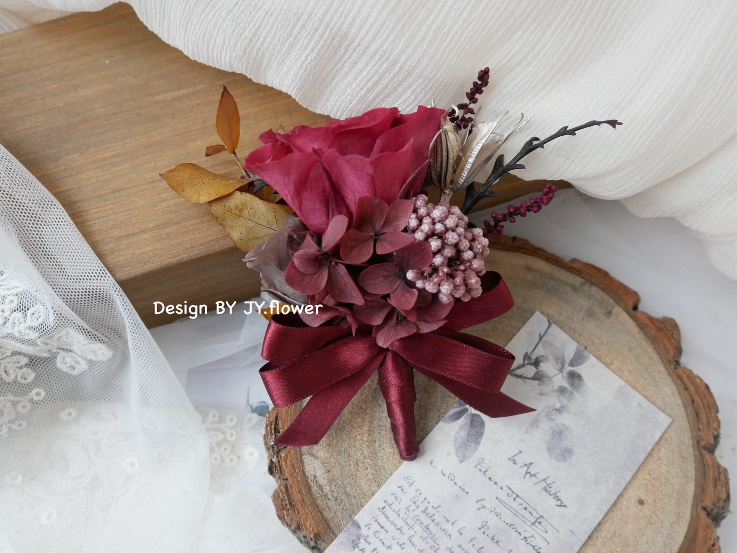 永生玫瑰胸花【微醺之夜】1