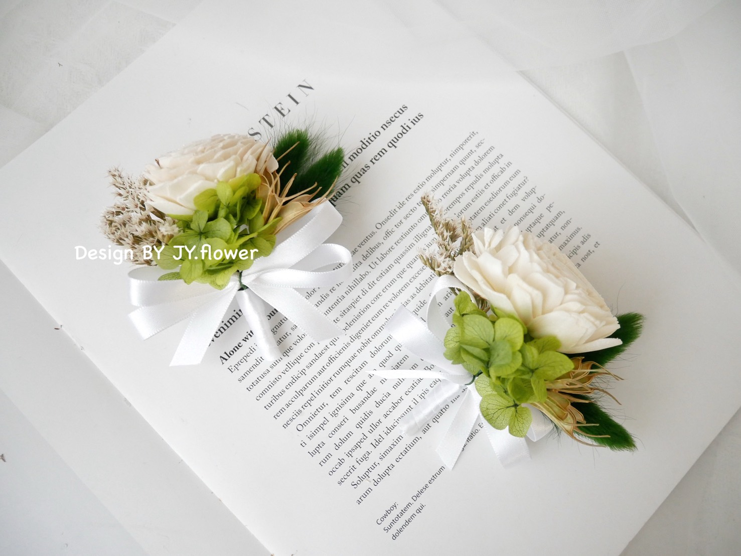 索拉乾燥花胸花【經典白茶】