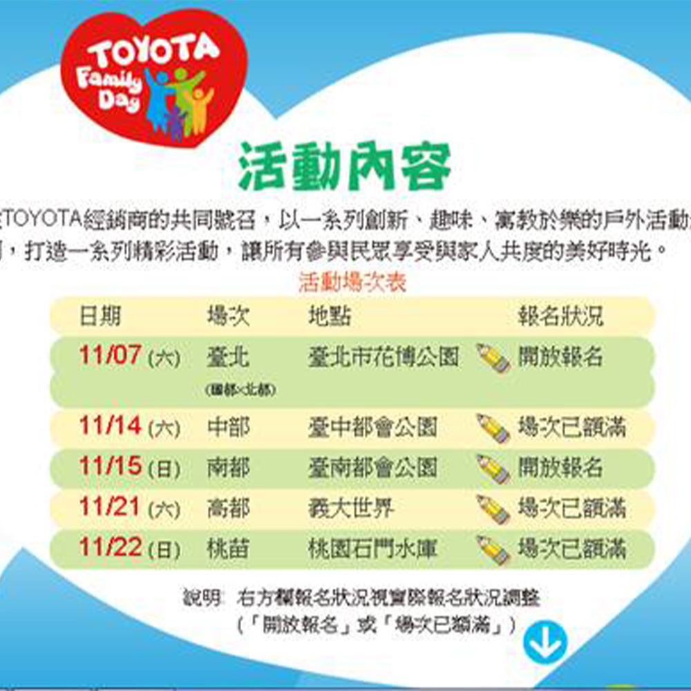 想抽正光超值好禮? 快參加TOYOTA FAMILY DAY！