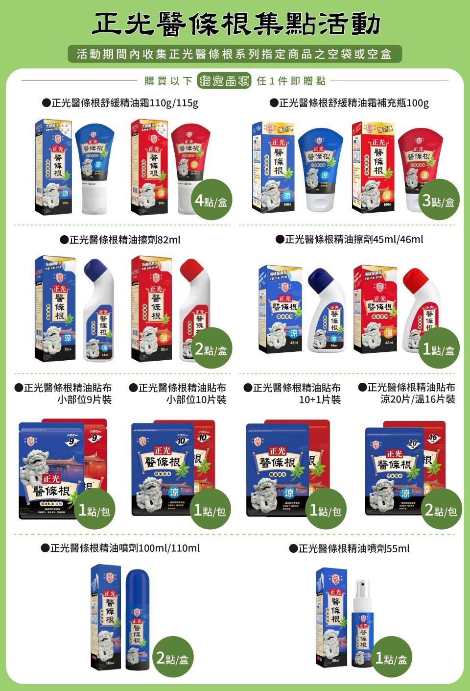 正光醫條根集點活動辦法