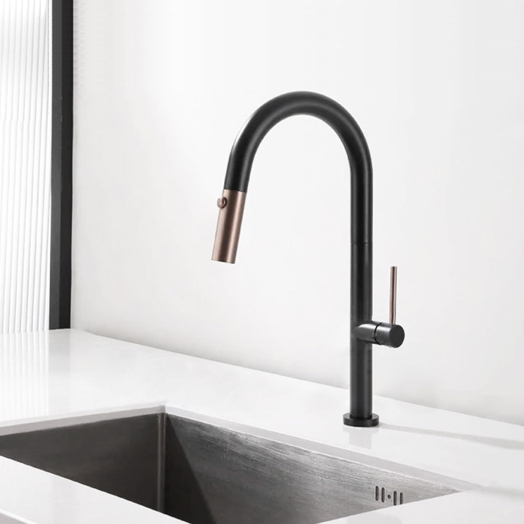 Day&Day - 不鏽鋼伸縮廚房龍頭 - 黑色 / ED-KS83777