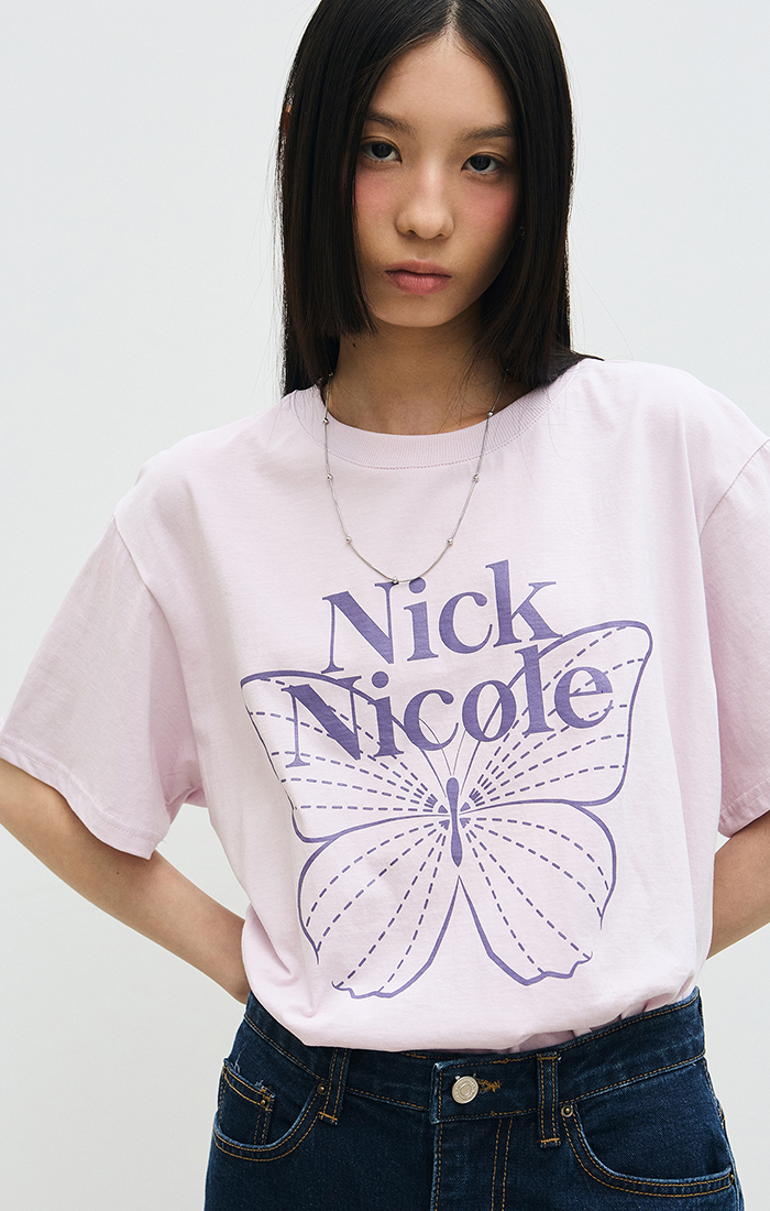 Tシャツ・カットソー NICK&NICOLE NICOLE SHINE BUTTERFLY CROP TOP 4BUK380 Designer fashion, Seoul-fully created | W Concept