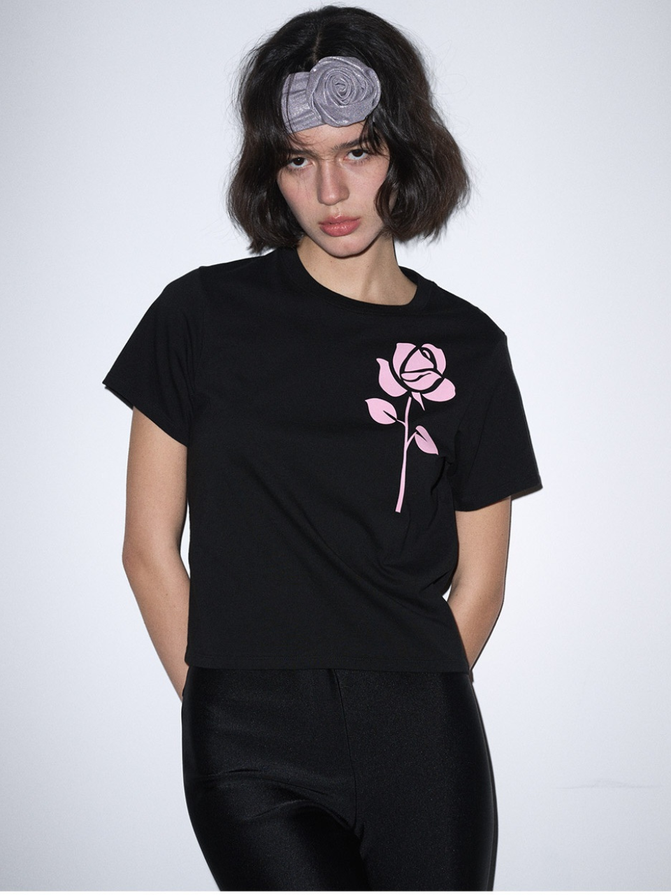 【Mardi Mercredi】SLIM TSHIRT UNE ROSE 預購］韓國MARDI MERCREDI SLIM TSHIRT UNE ROSE 玫瑰修身款短袖