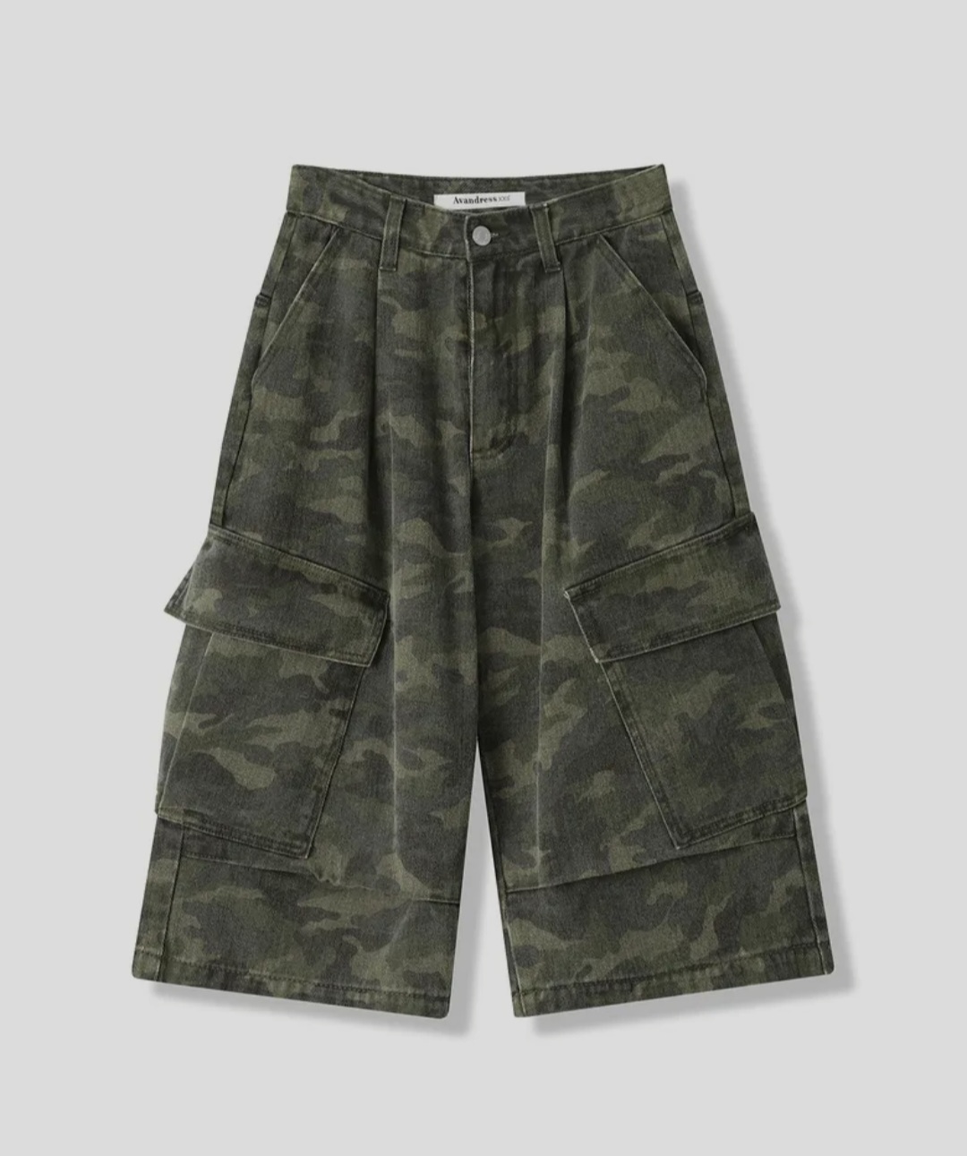現貨+預購］韓國AVANDRESS Side Big Denim Shorts 七分工裝褲