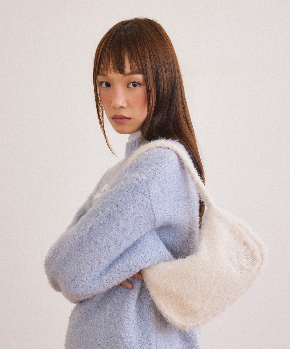 【Fallett X LEE】韓国人気★Sun Flower Logo Hobo Bag 韓國代購> FALLETT X LEE SUN FLOWER LOGO HOBO BAG