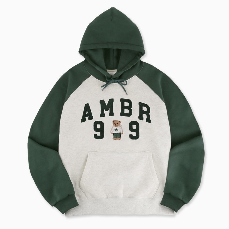 AMBLER 內刷毛 帽T 拼接 99小熊