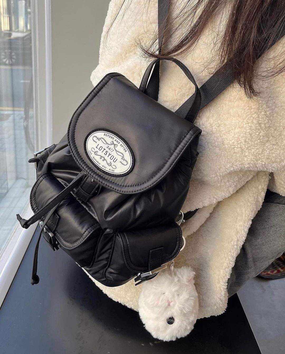 ☆LOTSYOU☆ Nostalgia Chubby Backpack 韓国発 バックパック LOTS YOU lotsyou_Nostalgia chubby Backpack (BLACKPINK Jennie