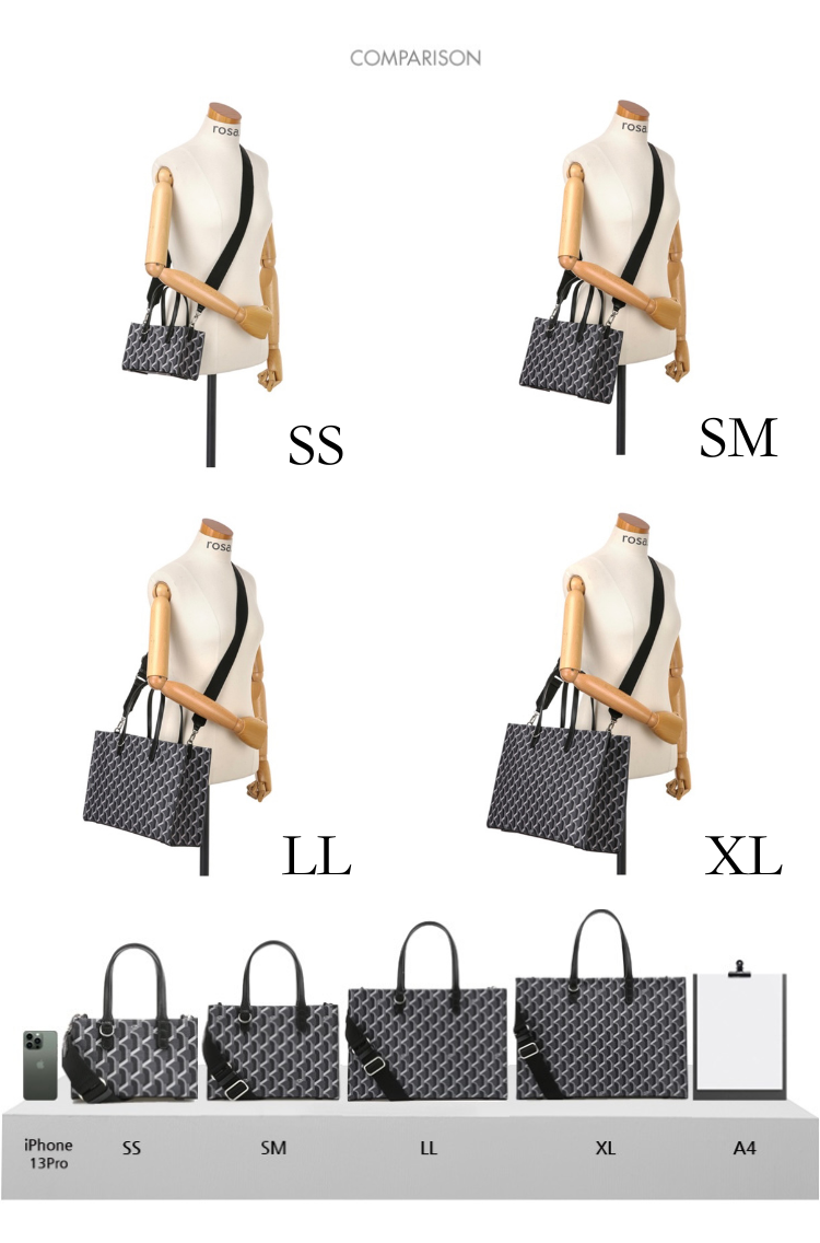 Women's Handbag Rosa.K Cabas Monogram Tote M - Secret Black