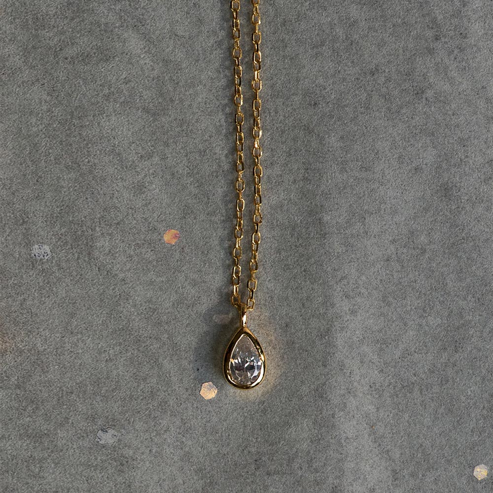 【Hei】pear cubic necklace〜シルバー素材ネックレス★韓国発 レイヤードパール&チェーンネックレス／layered pearl&chain