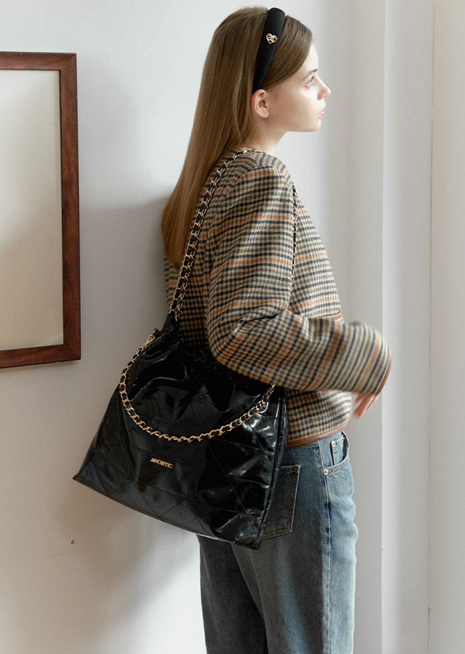 預購］—特價— 韓國ANOETIC DRAW CHAIN SHOULDER BAG 小香風鏈條