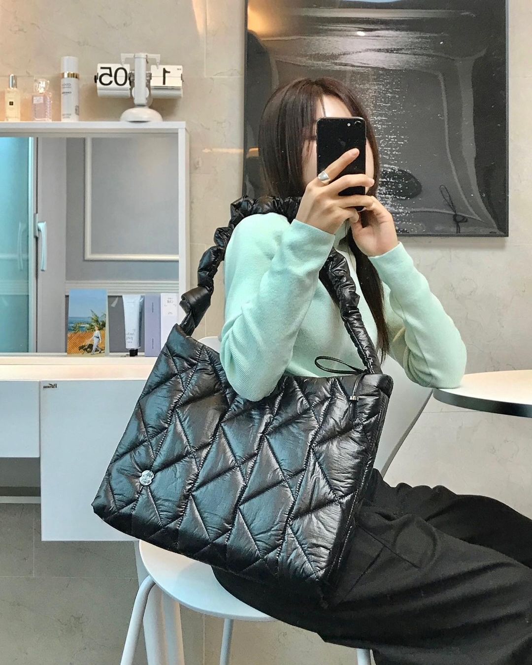 韓国大人気[rosa.K] NUVOLA K QUILTING SHOULDER NAVY_LL 韓国大人気[rosa.K] NUVOLA K QUILTING SHOULDER NAVY_LL (rosa