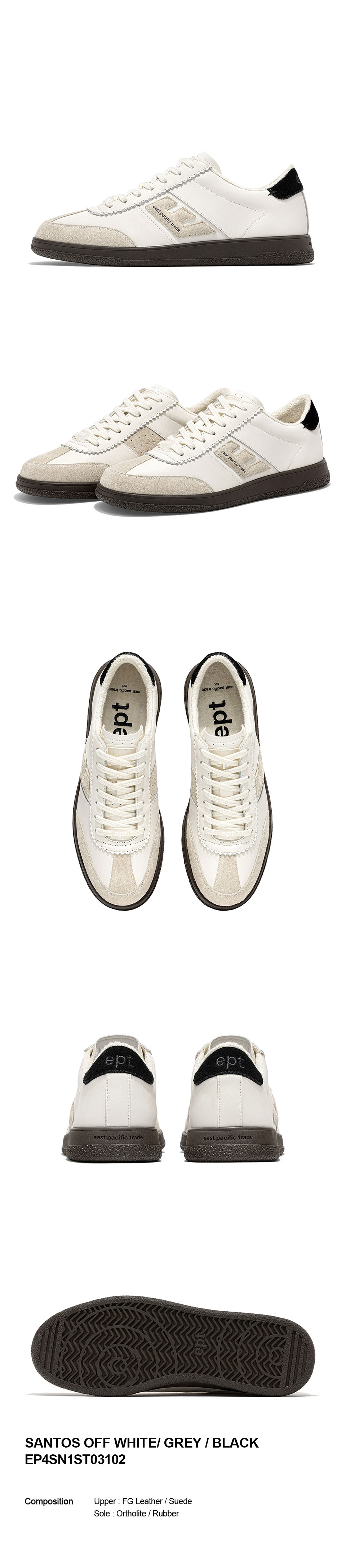 ◆ept◆ SANTOS OFF WHITEGREYBLACK EP4SN1ST03102 Santos (Off White/Grey/Blue) – EPT