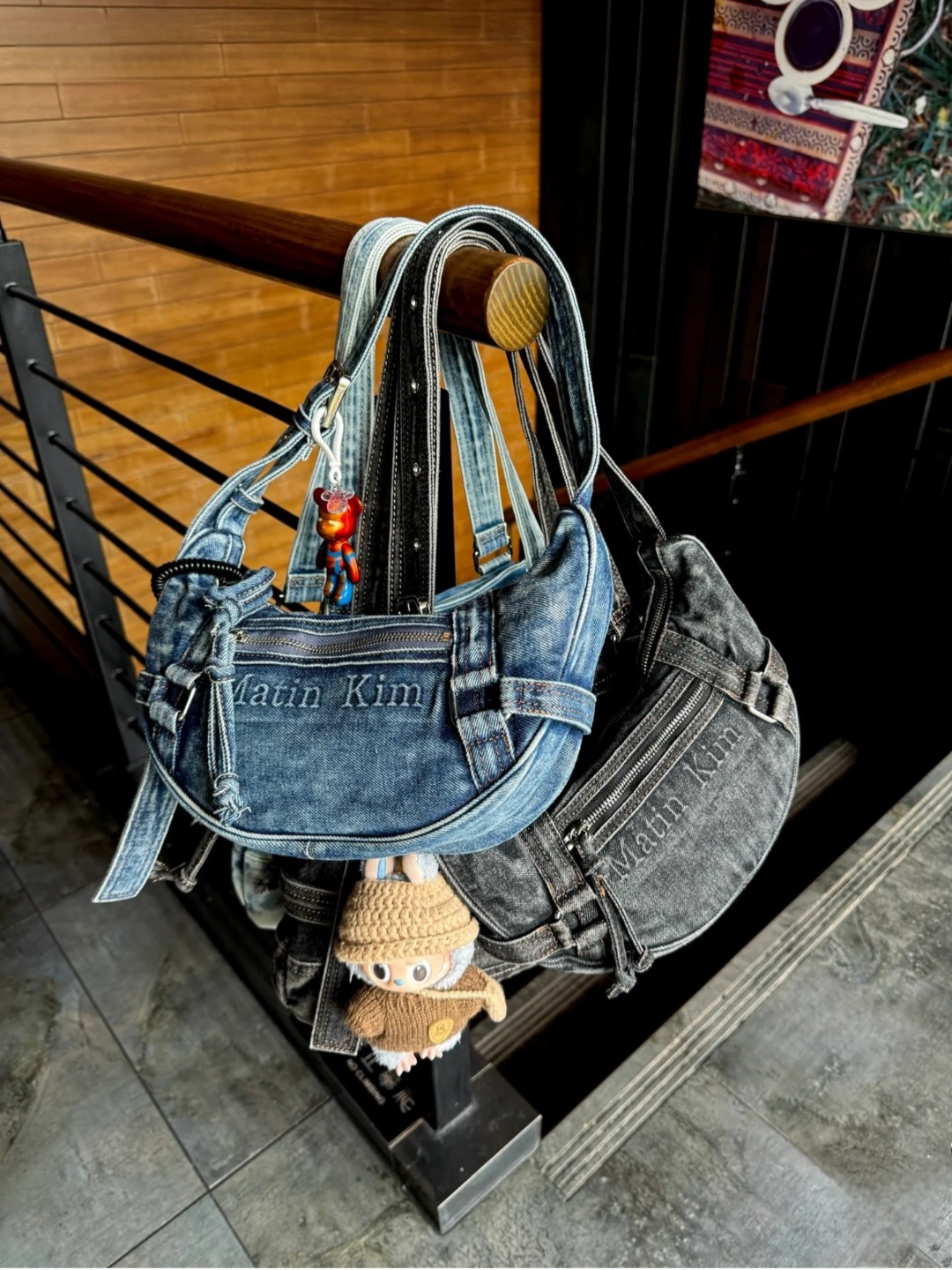 [MATIN KIM]★韓国人気★MATIN WASHED DENIM MINI HOBO BAG MATIN KIM WASHED DENIM MINI HOBO BAG | WY Store