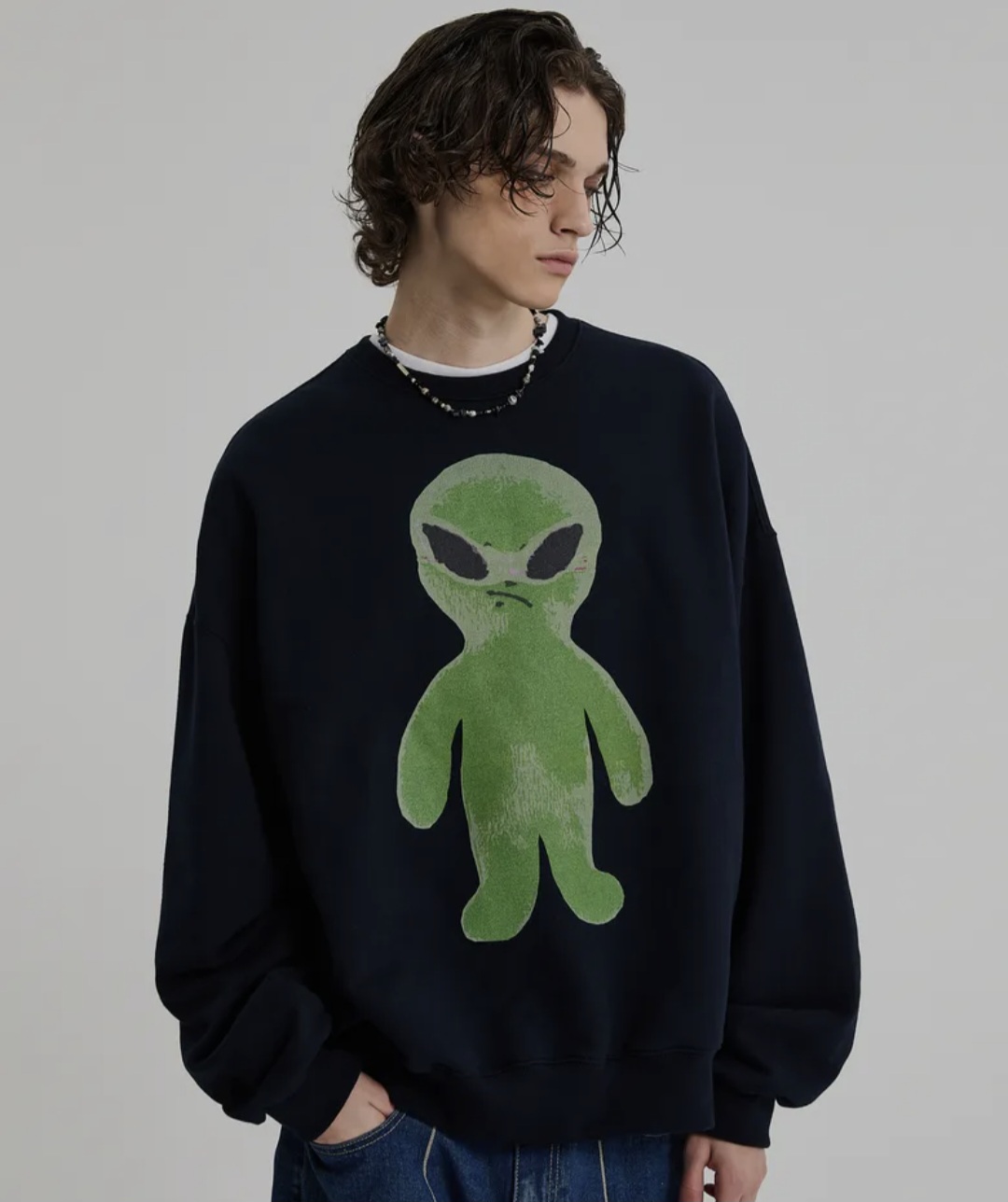 ◆HOODHOOD Alien Graphic Overfit Long Sleeve T-shirt/3色◆ MUSINSA | HOODHOOD Alien Graphic Overfit Long Sleeve T-Shirt
