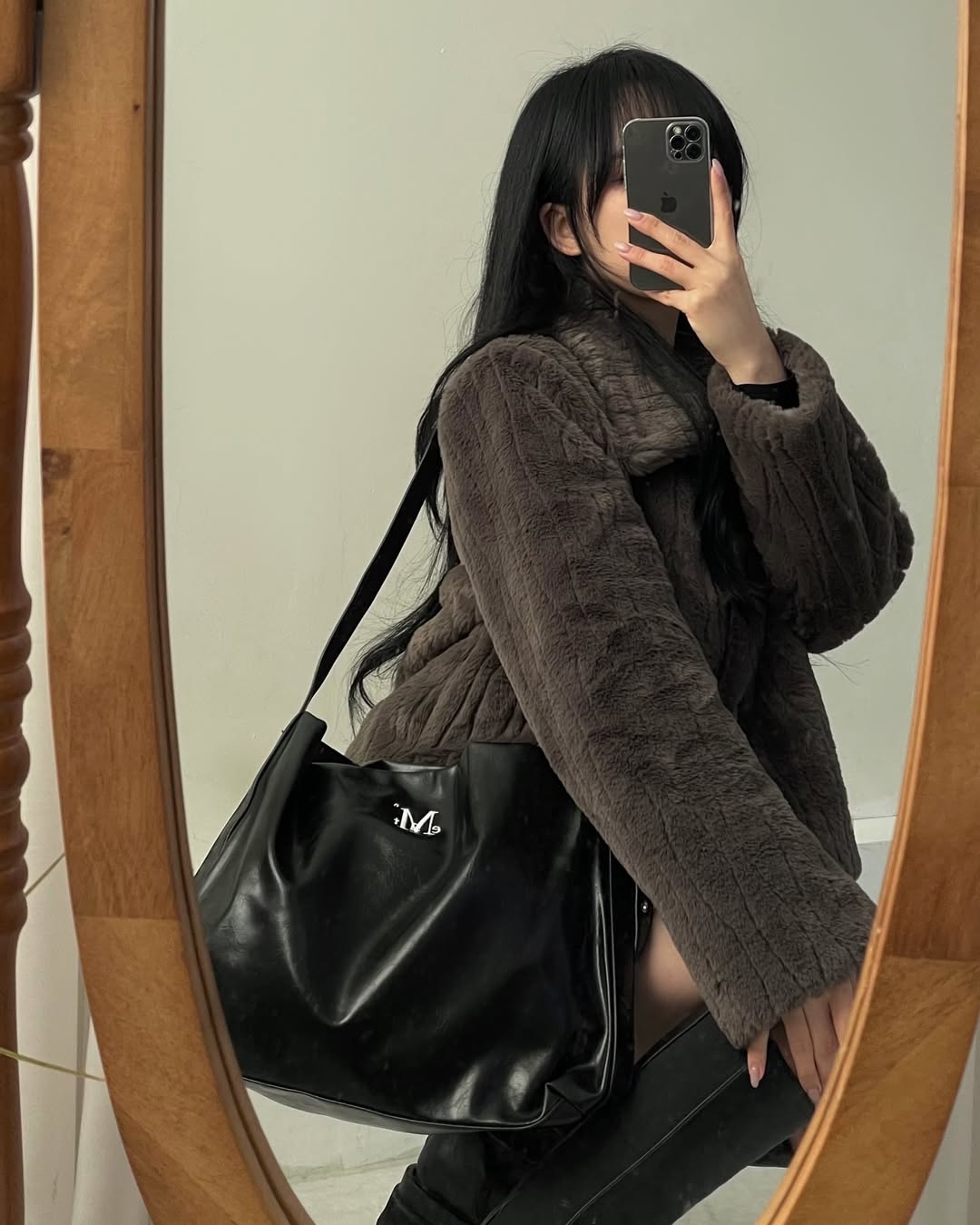預購］韓國MUCENT WESTERN LEATHER SHOULDER BAG 皮帶肩背包側