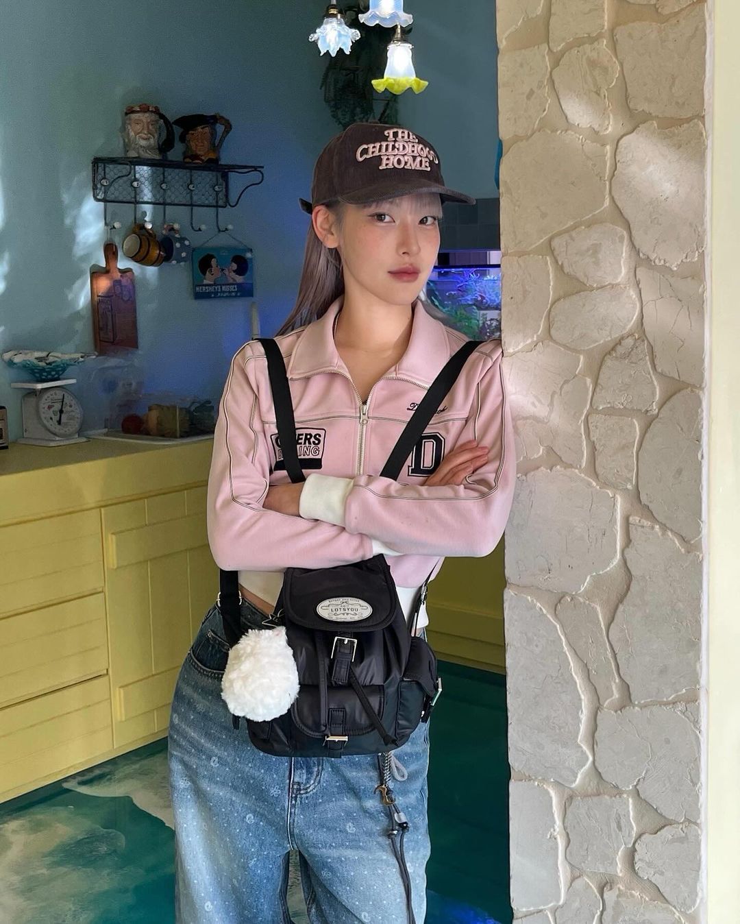 ☆LOTSYOU☆ Nostalgia Chubby Backpack 韓国発 バックパック LOTS YOU lotsyou_Nostalgia chubby Backpack (BLACKPINK Jennie