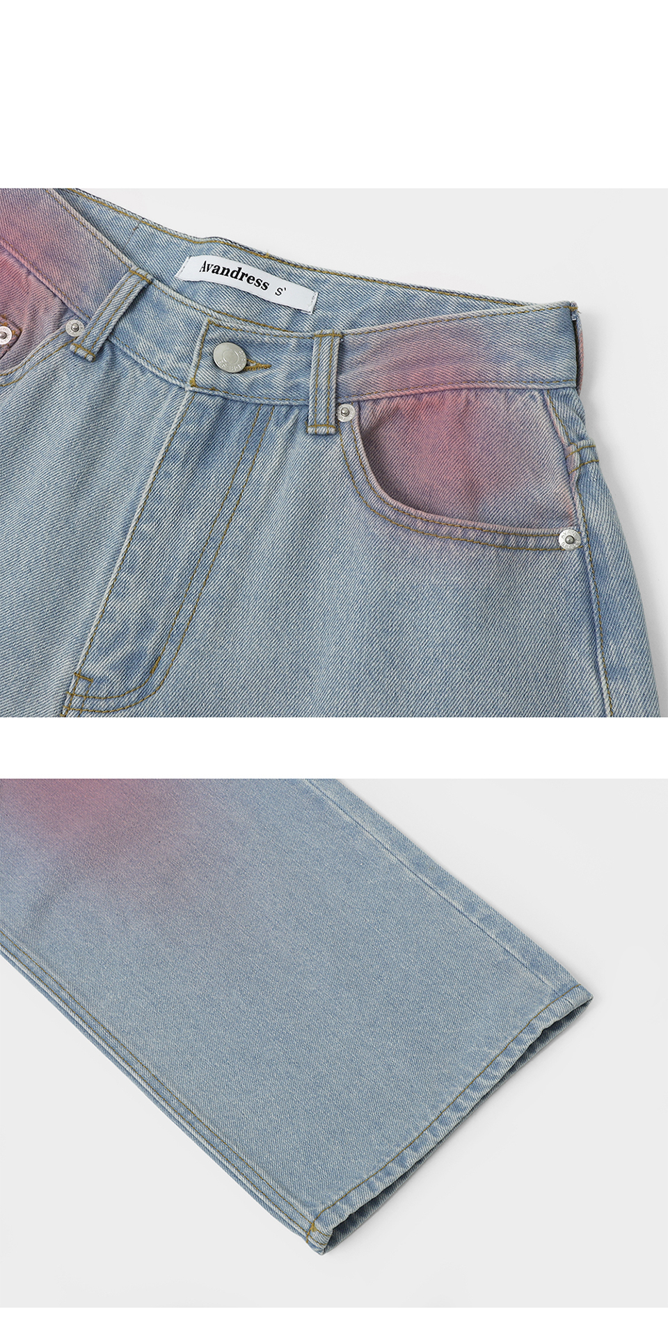 デニム・ジーパン AVANDRESS POP Pink Brush Denim Pants 4BFK788 AVANDRESS POP PINK BRUSH DENIM PANTS LIGHT BLUE