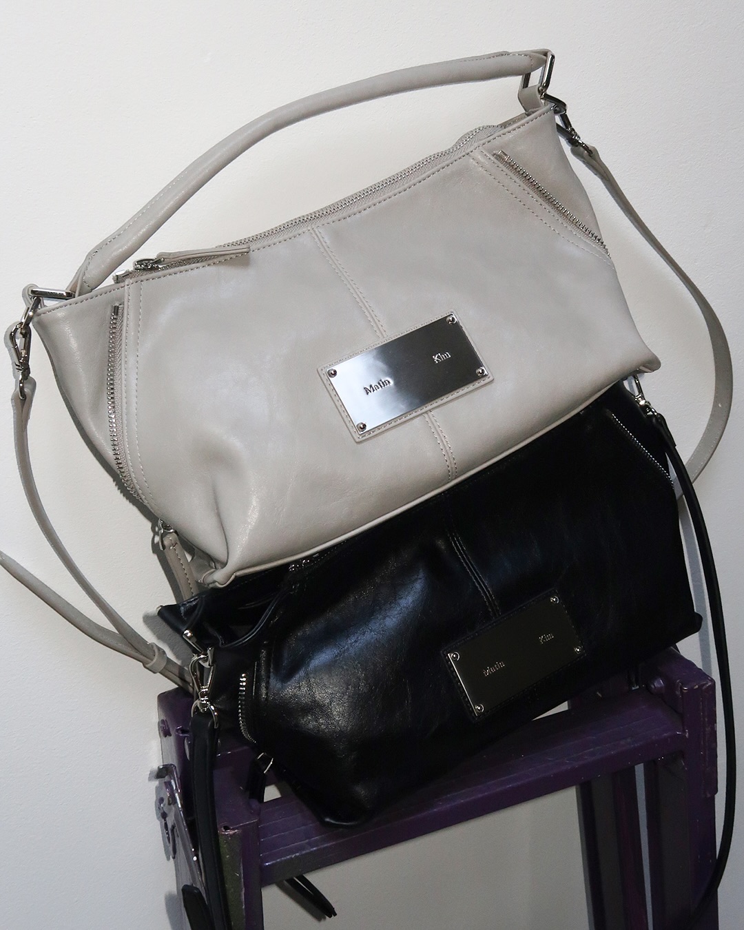 【Matin Kim】MATIN SIDE ZIPPER TWO WAY BAG SIDE ZIPPER TWO WAY BAG IN GREY – Matin Kim