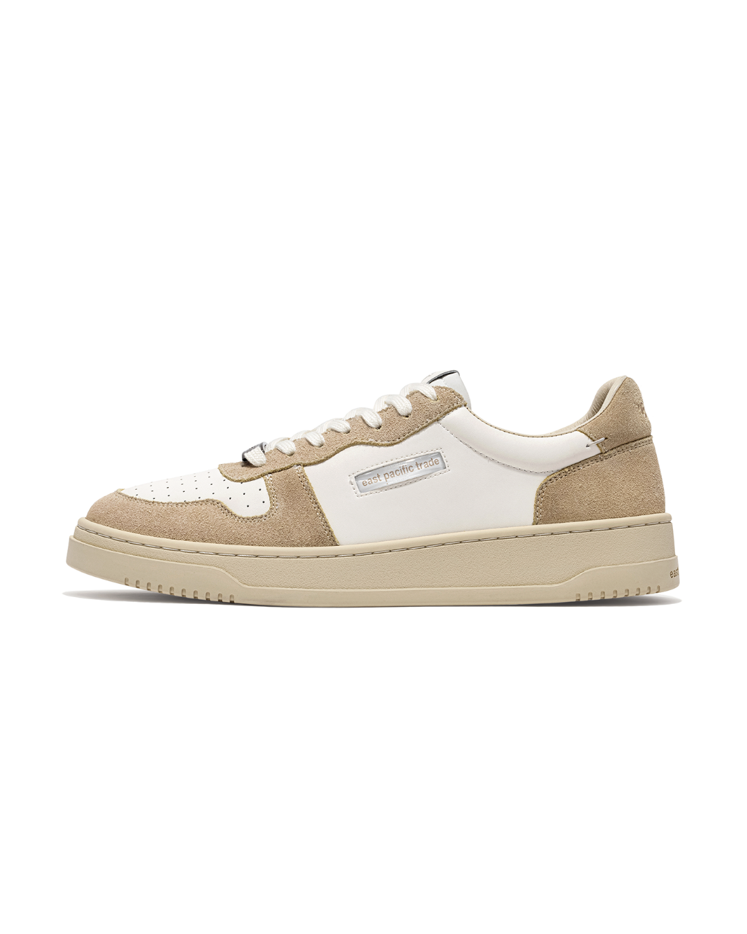 ［預購］韓國EPT Court 牛皮休閒鞋 麂皮拼接 奶茶色 BEIGE/WHITE