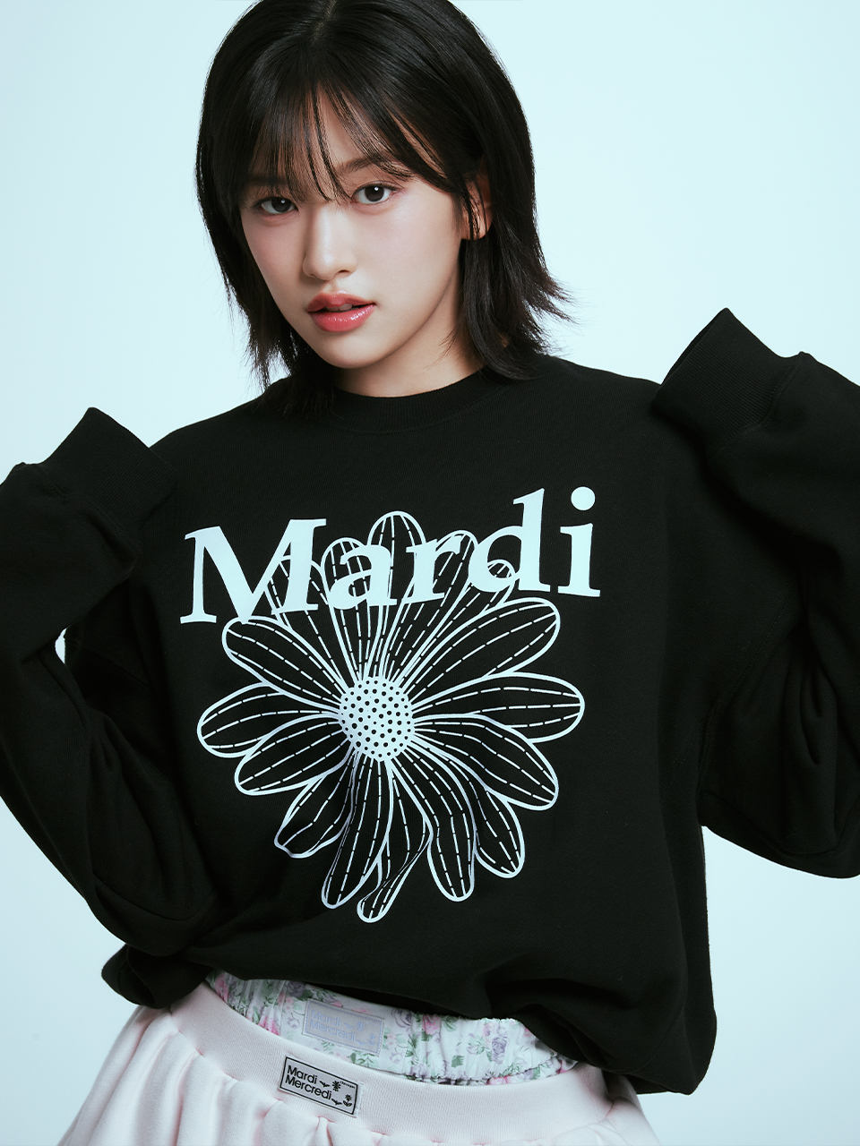 韓國MARDI MERCREDI FLOWERMARDI 花朵大學T