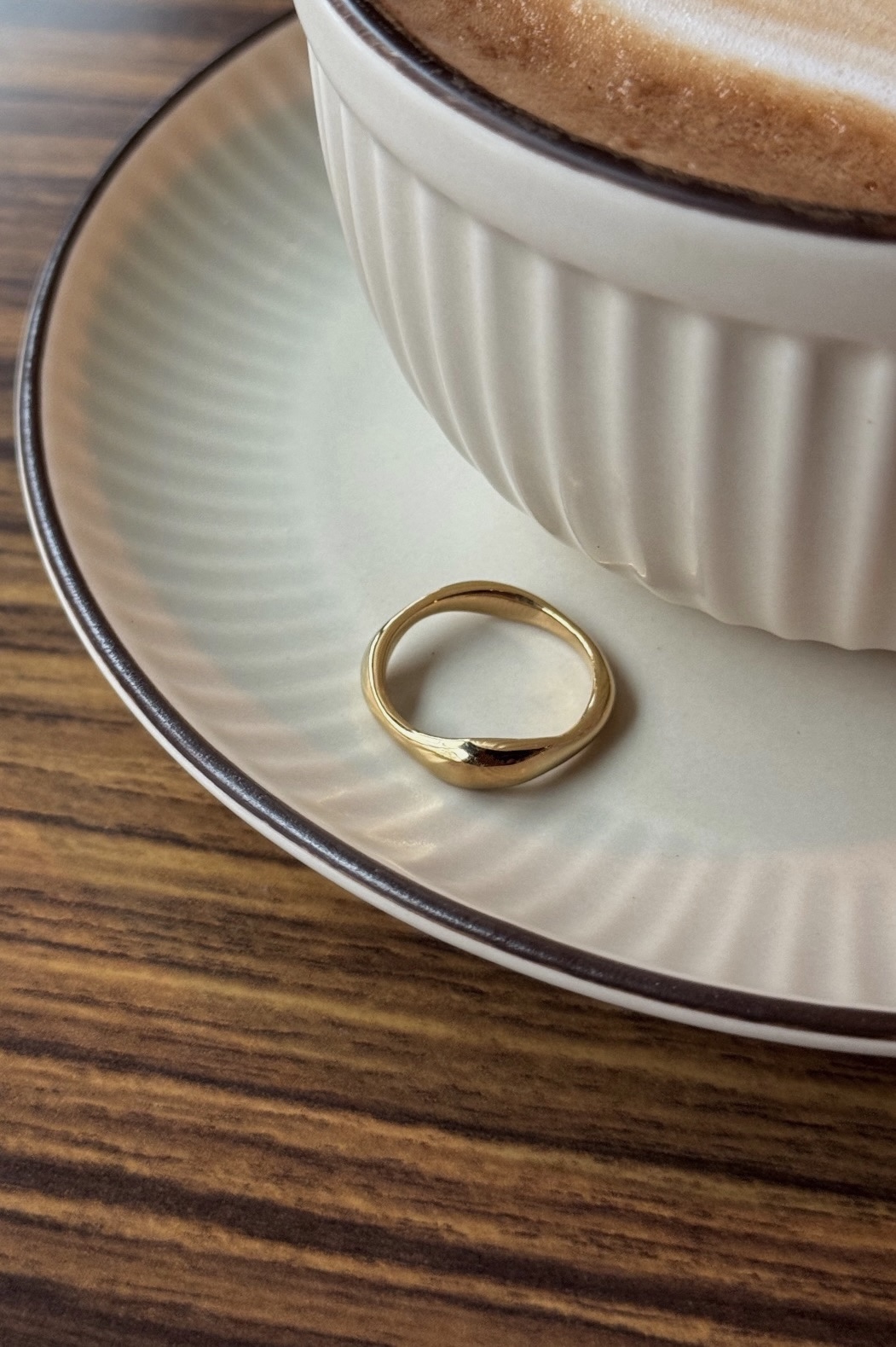 316L Minimalist Fluid Wave Ring 造型波浪戒指2