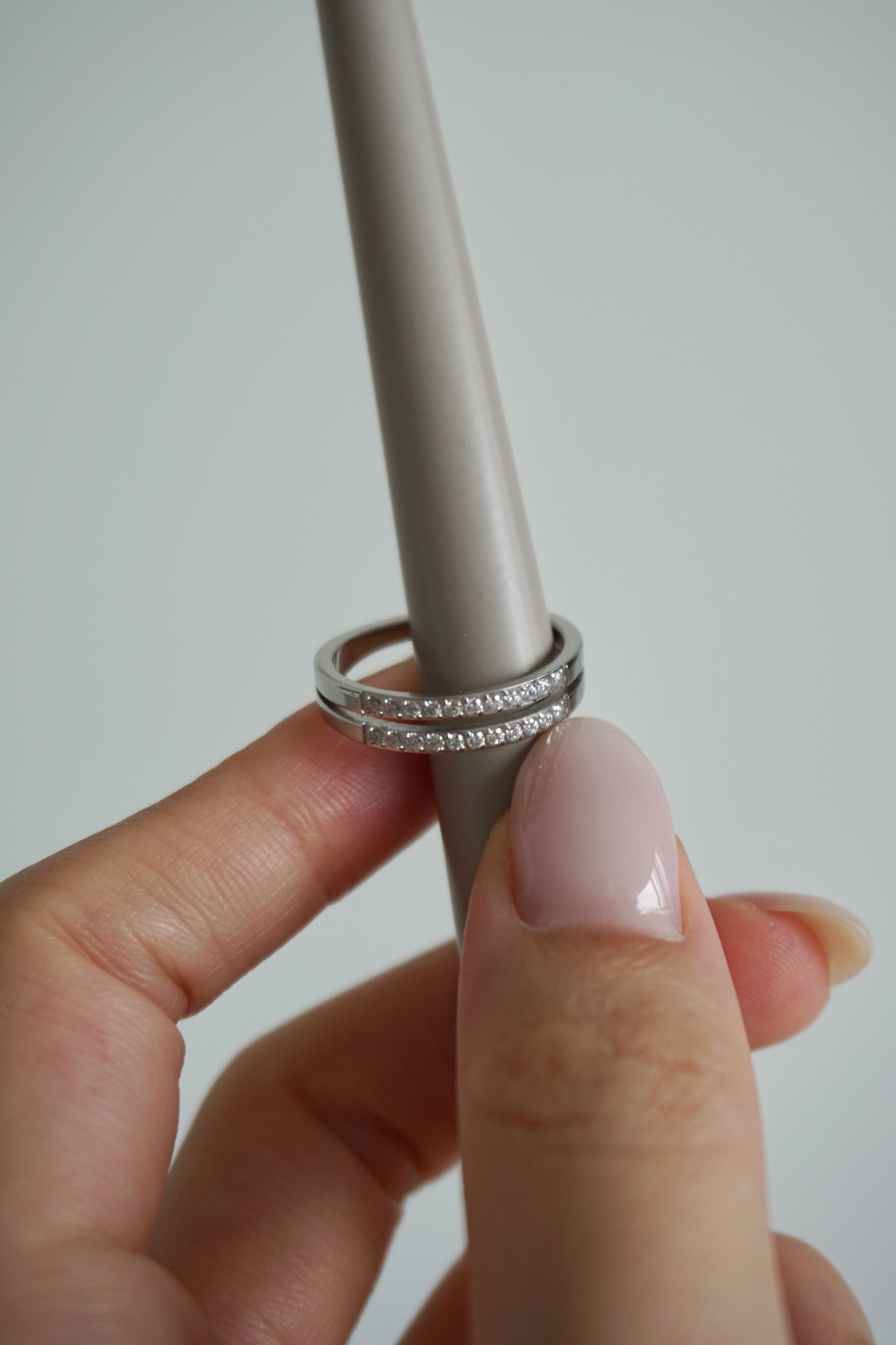 18K Double Band Pavé Eternity Ring 雙層鑲鑽戒指4