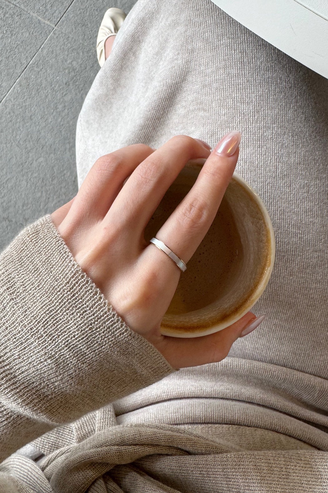 18K Rose Gold Mother of Pearl Ring 玫瑰金白貝戒指2