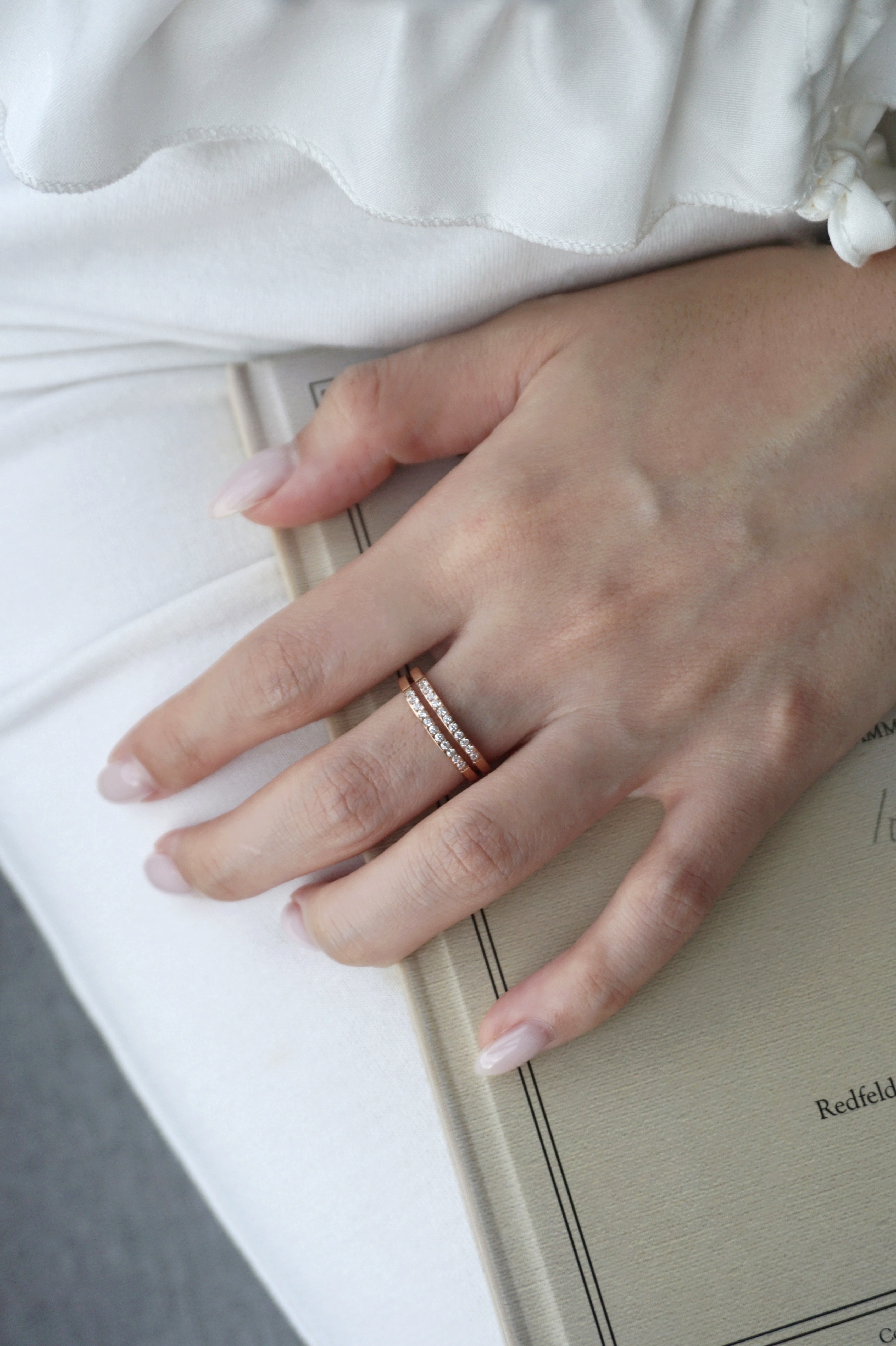 18K Double Band Pavé Eternity Ring 雙層鑲鑽戒指2
