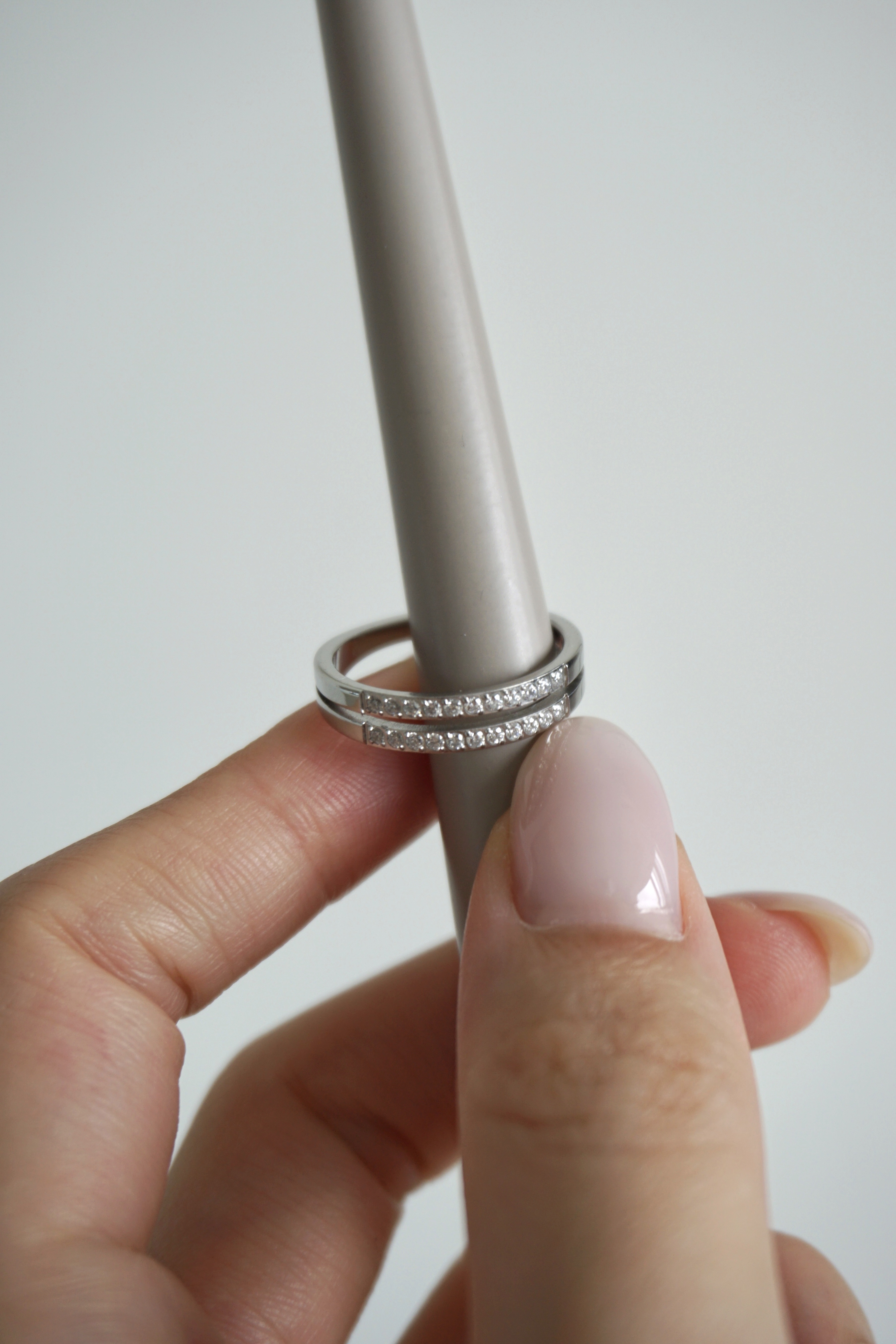 18K Double Band Pavé Eternity Ring 雙層鑲鑽戒指4