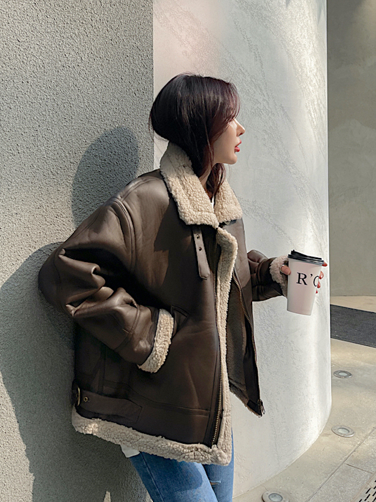 韓國高單羊羔毛皮夾克