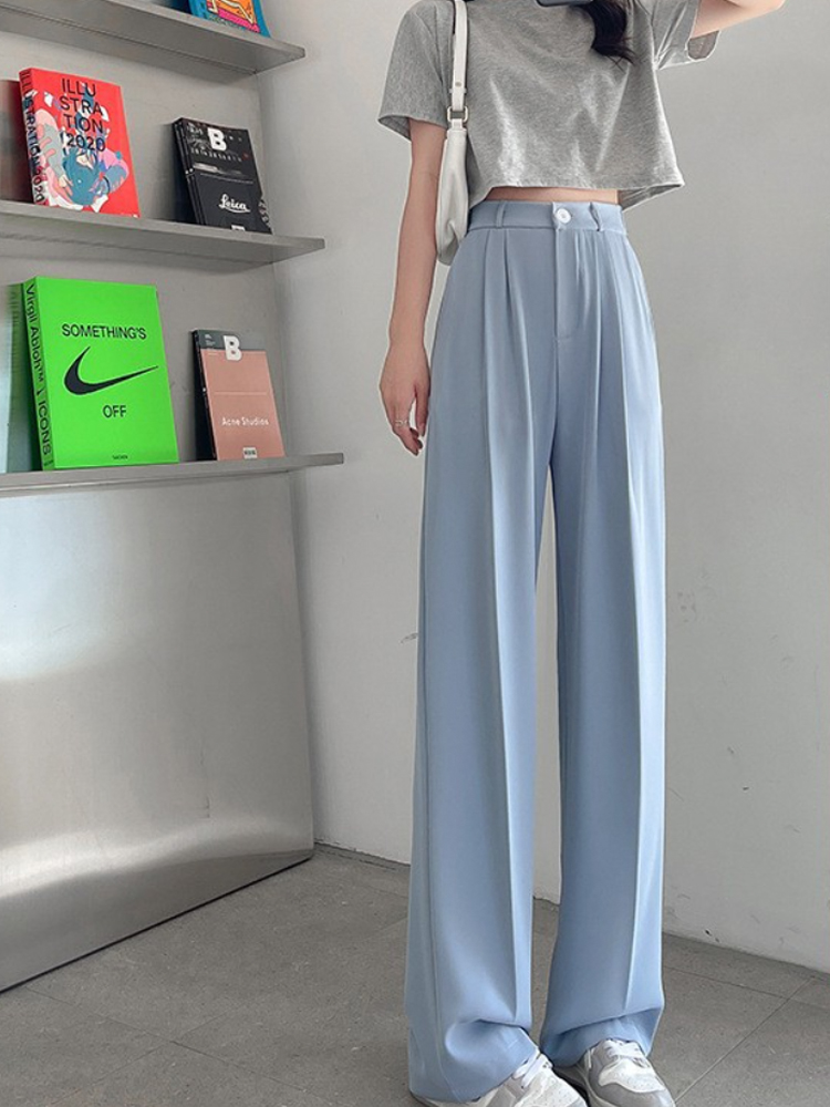 韓感氣質後鬆緊西裝褲