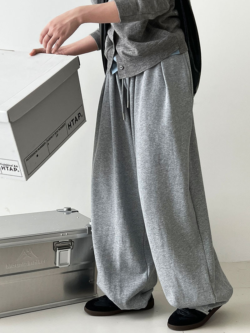 美式運動高腰闊腿褲