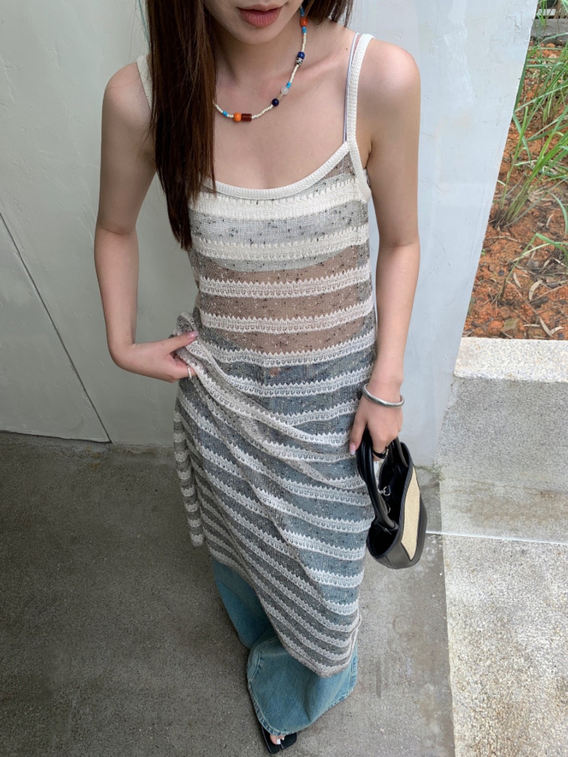 夏外搭吊帶蕾絲微透連衣裙 夏外搭吊帶蕾絲微透連衣裙