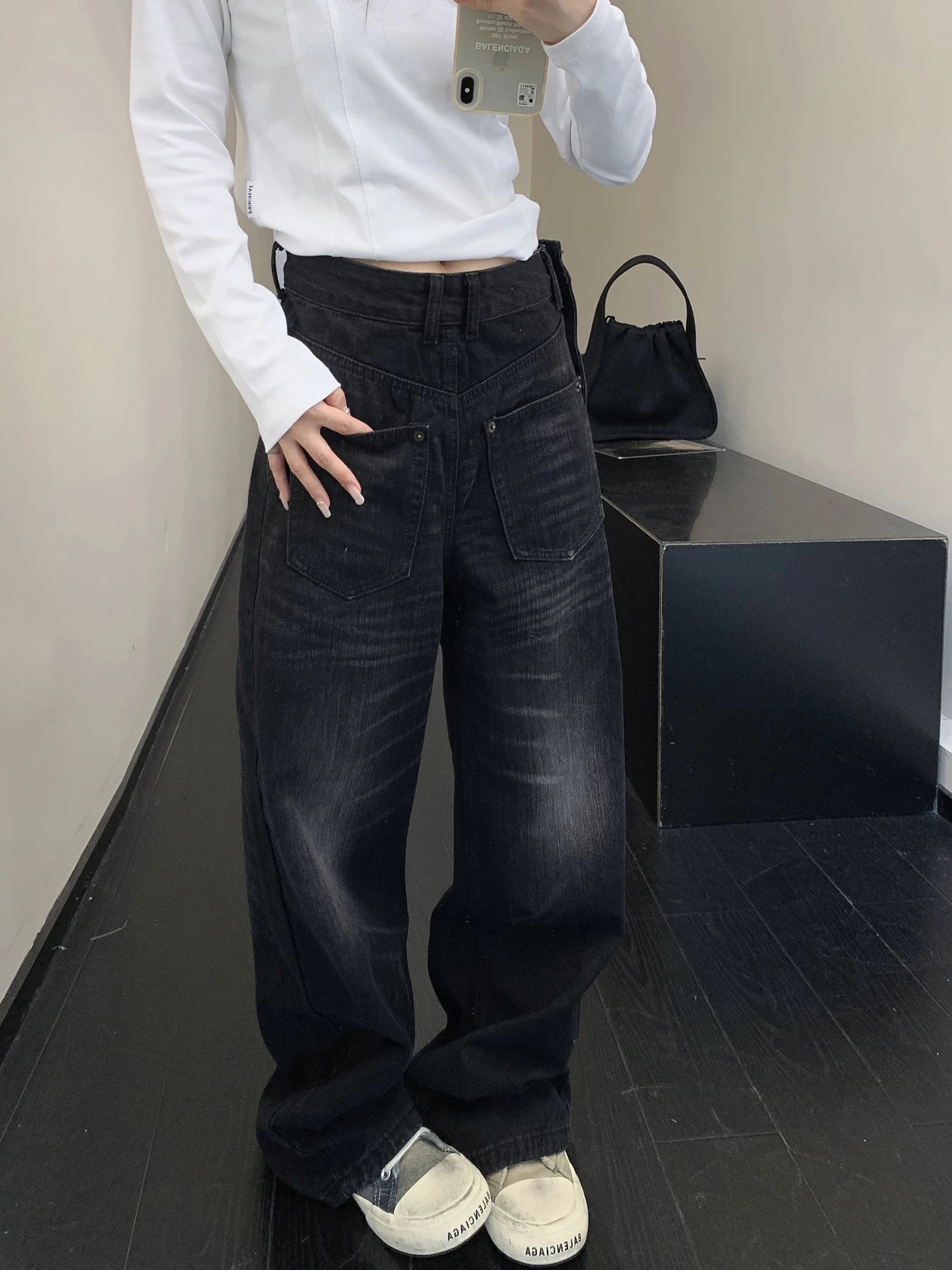 重磅做舊反設計闊腿褲