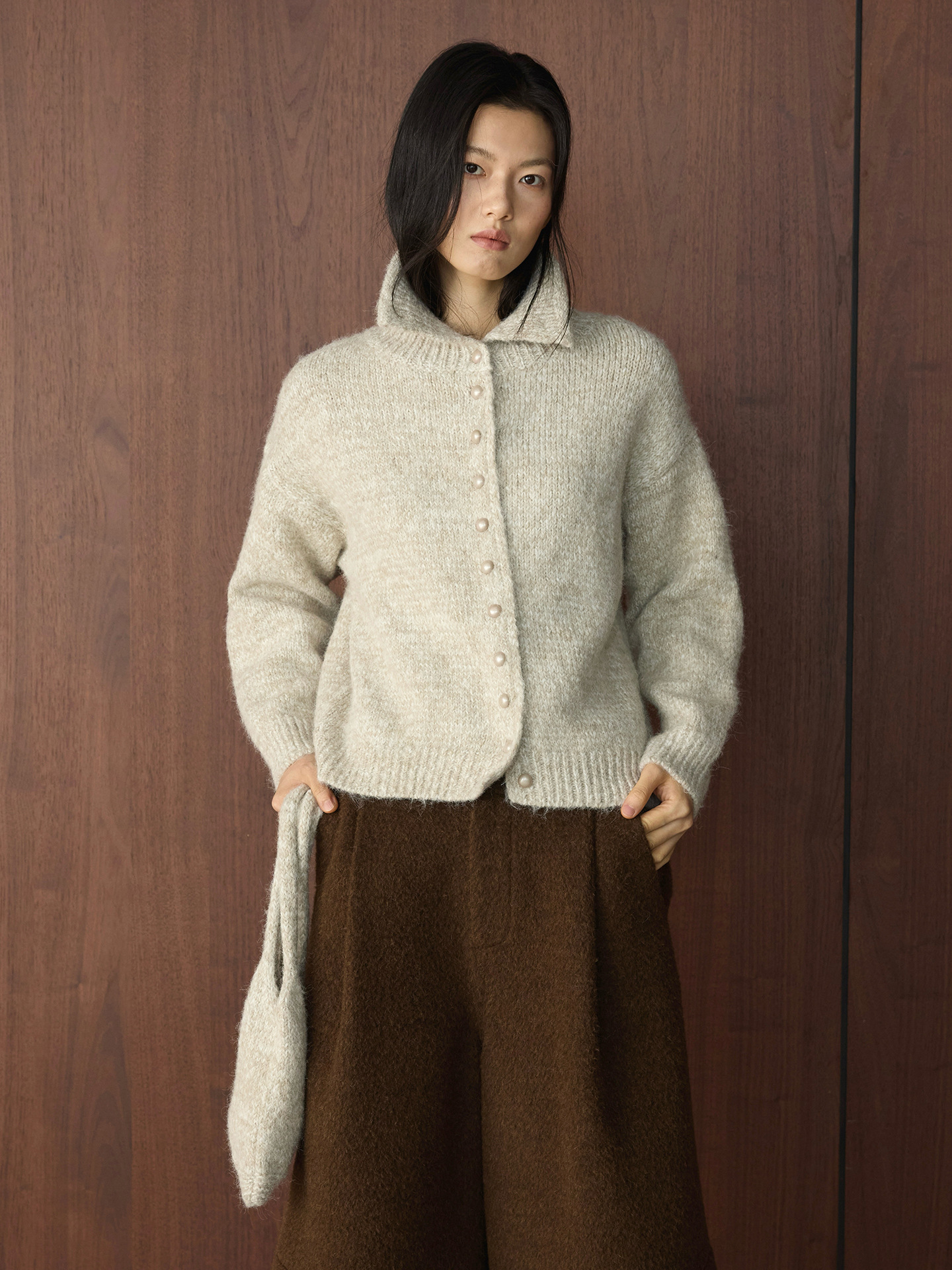 高領付包針織上衣