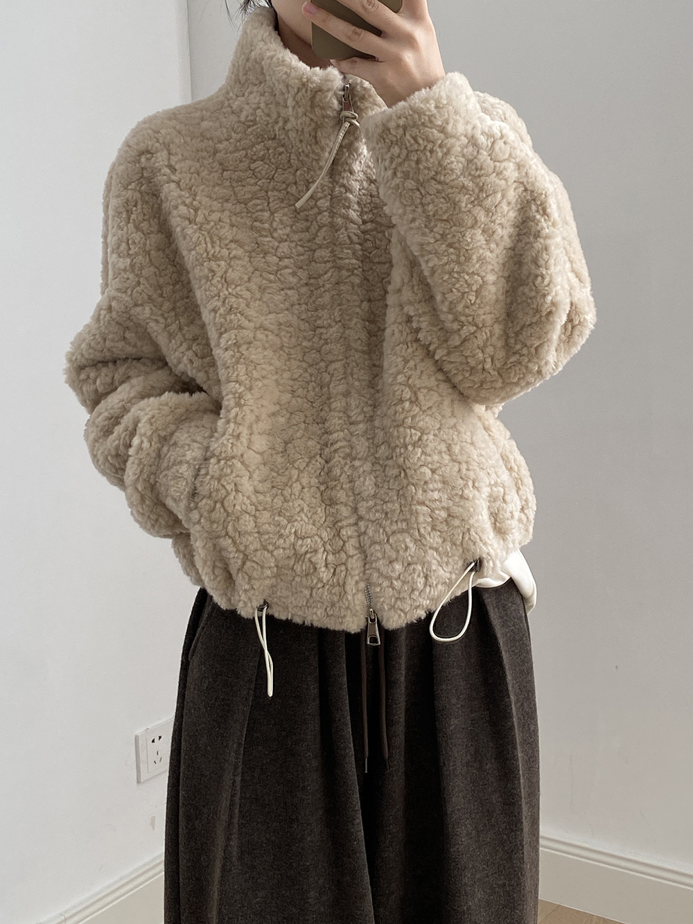 短款羊羔毛百搭外套