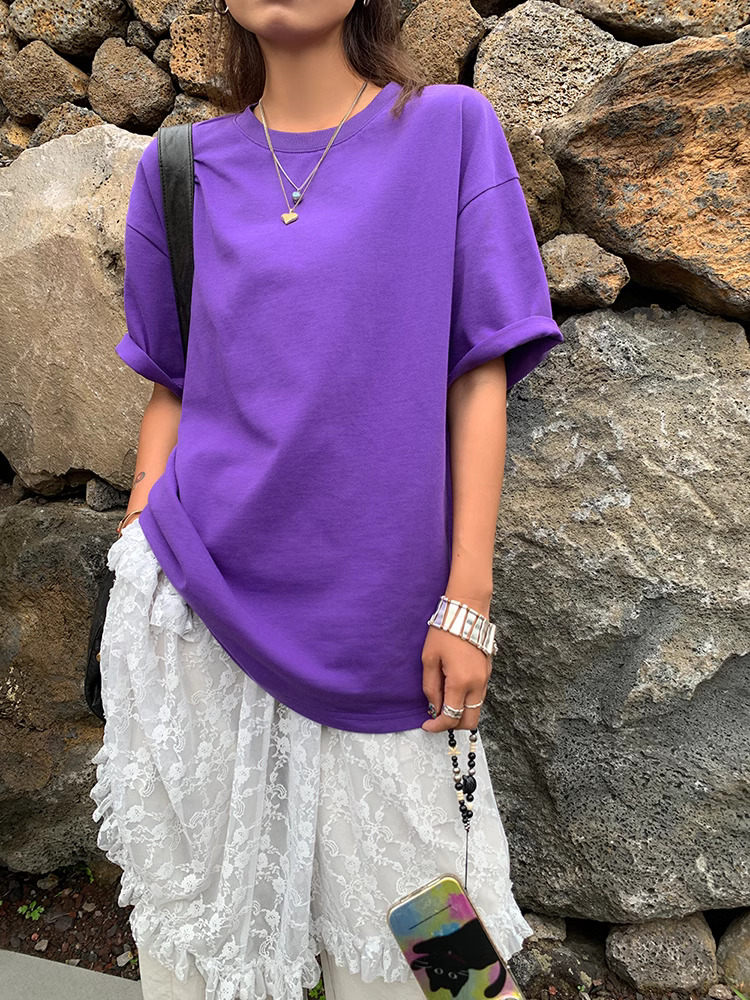 短袖圓領T恤休閒寬鬆顯瘦上衣 短袖圓領T恤休閒寬鬆顯瘦上衣