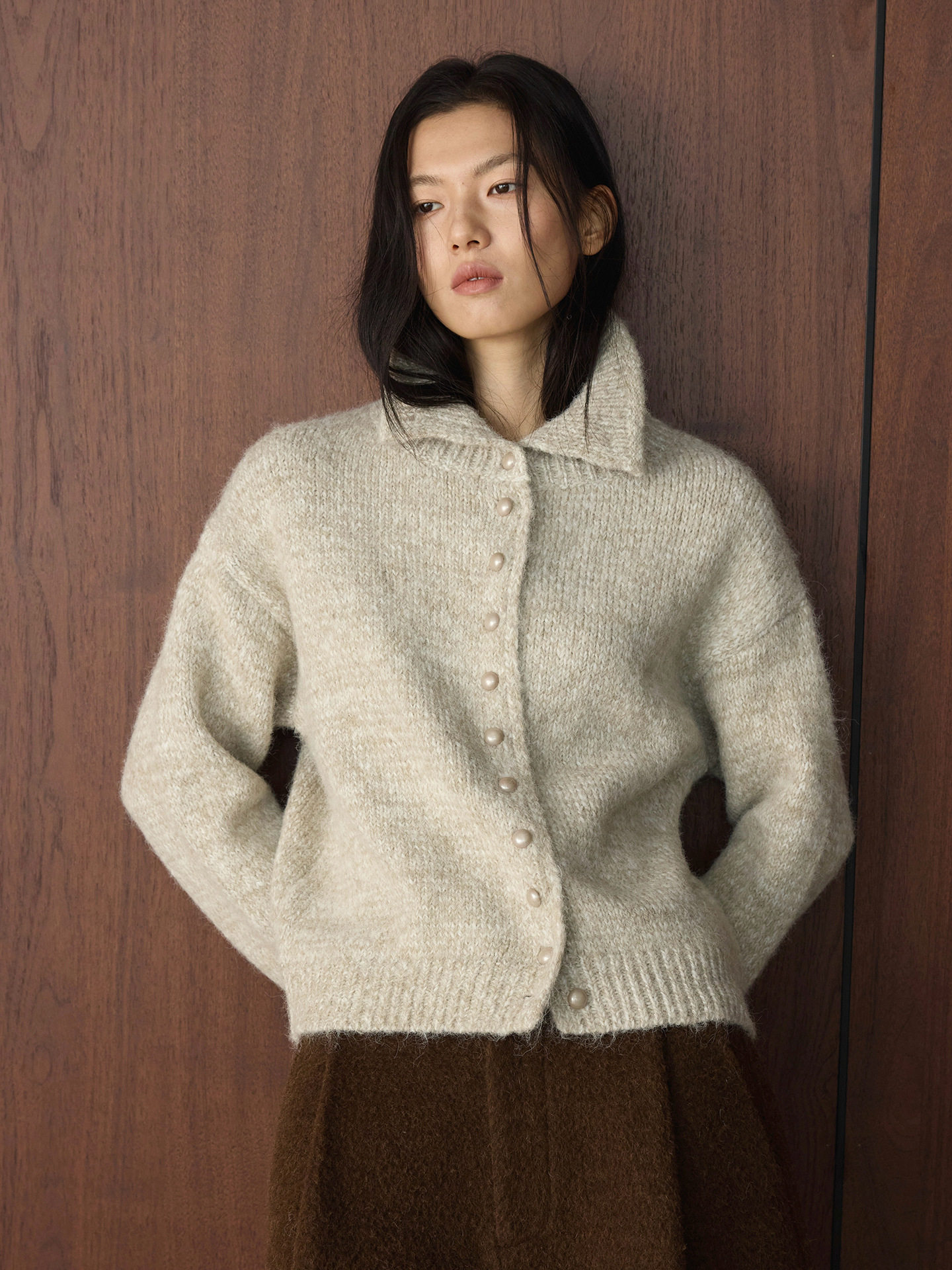 高領付包針織上衣