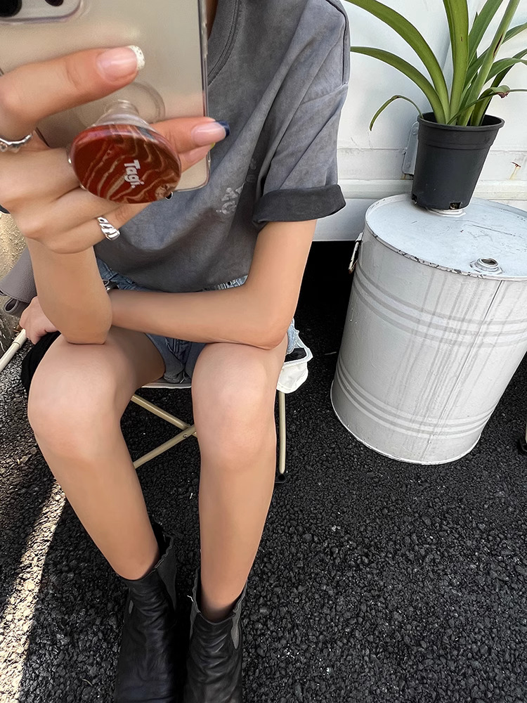 髒洗短袖寬鬆正肩字母印花圓領t恤 髒洗短袖寬鬆正肩字母印花圓領t恤