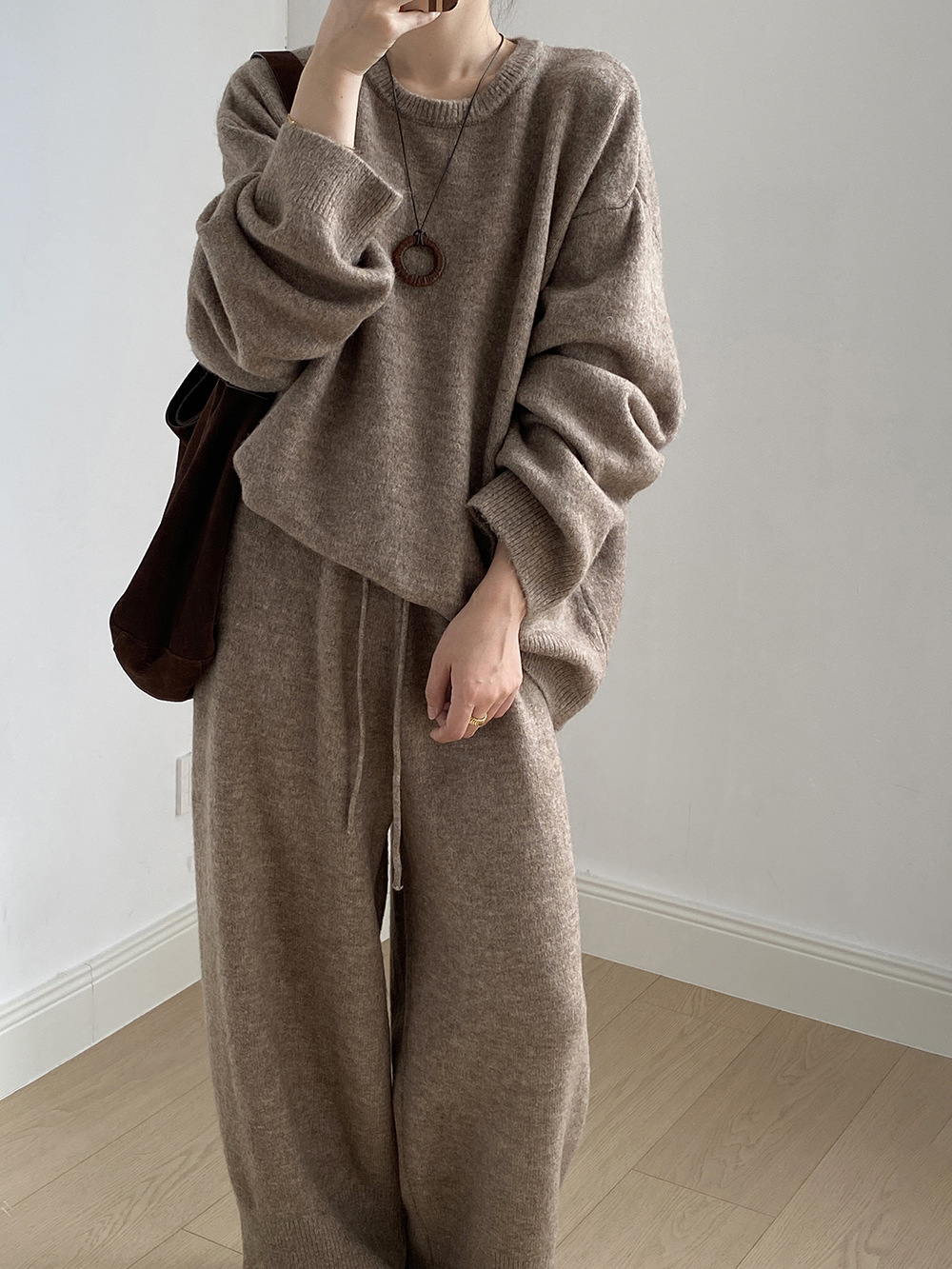 軟糯寬鬆套頭毛衣套裝