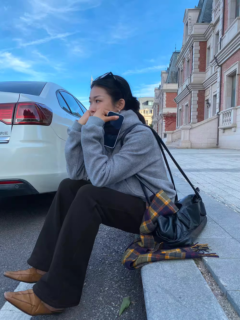 冬季運動褲款加絨衛褲休閒拖地微喇褲子4