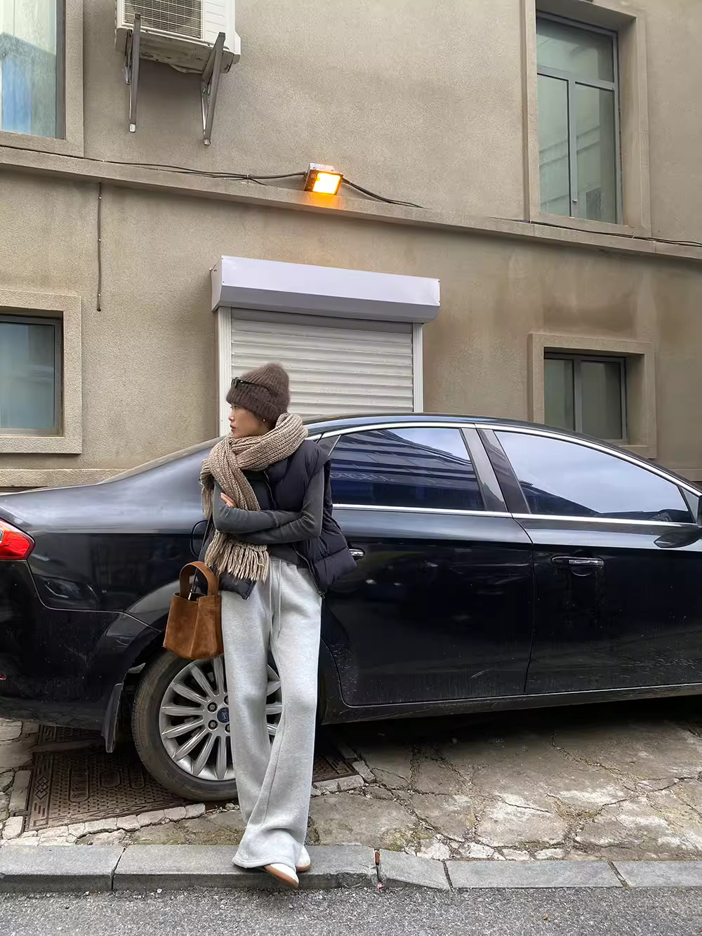 冬季運動褲款加絨衛褲休閒拖地微喇褲子14