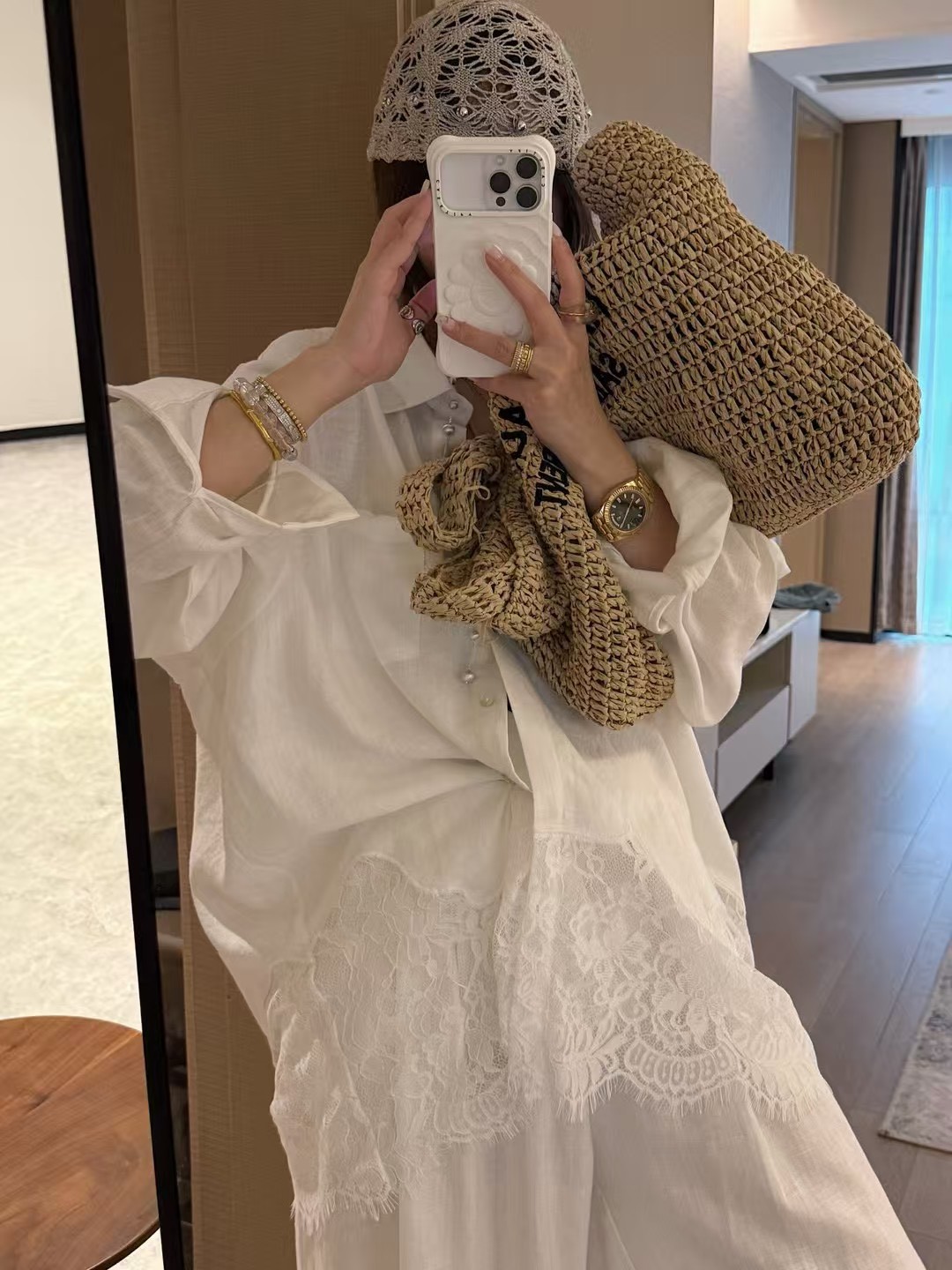 絲亞麻長袖蕾絲拼接防曬罩衫16