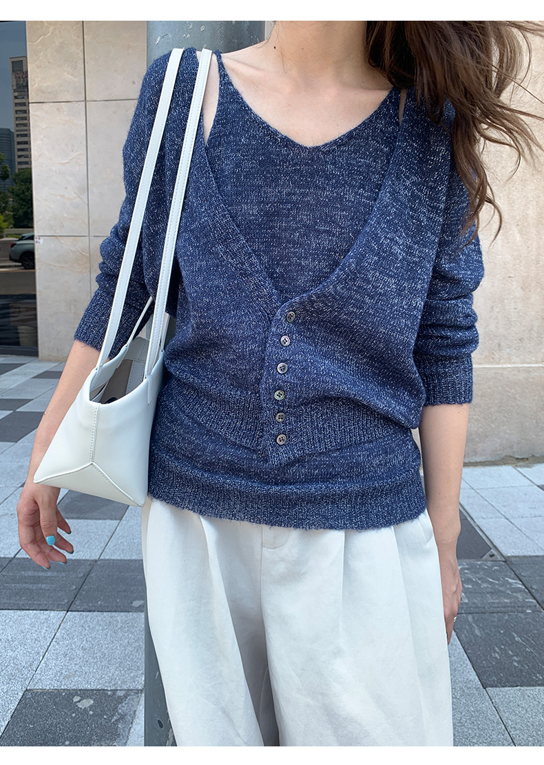 羊駝毛小吊帶+毛衣兩件套