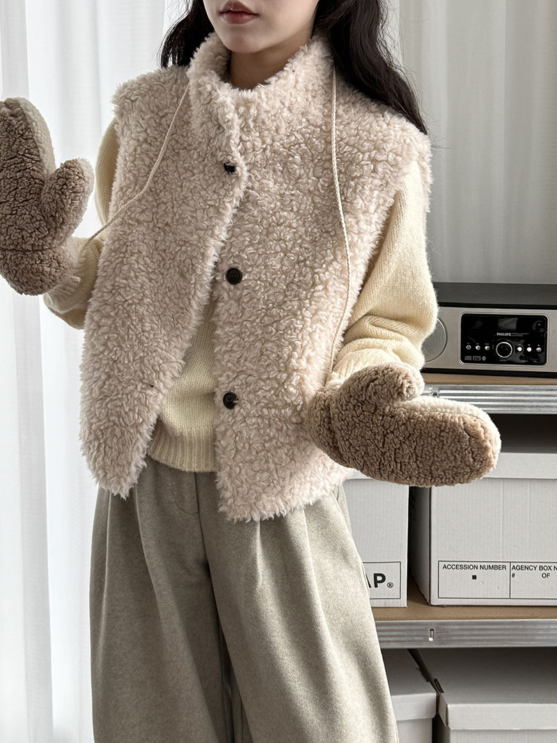 羊羔毛馬甲背心